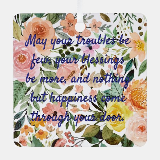 の結婚贈り物引用文が新しい贈り物を望ん結婚だ メタルオーナメント (正面)