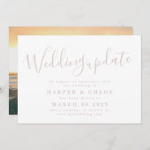 の結婚赤面ピンクの延期日の変更 セーブザデート (正面/裏面)