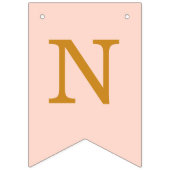 の結婚赤面ピンクゴールデン新郎新婦の名前シンプル バンティングフラッグ (第3の旗)