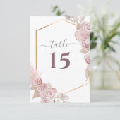 の結婚赤面ピンクフローラゴールデンテーブル番号 出欠カード (スタンド正面)