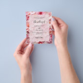 の結婚赤面ピンク花模様予算の招待 チラシ (手)