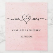 の結婚赤面mr mrsハートスクリプト ワインラベル (シングルラベル)