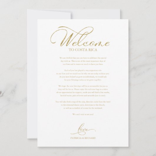 の結婚週末の日程のスクリプエレガントト歓迎 招待状 (正面)