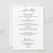 の結婚週末の日程エレガント 招待状 (裏面)