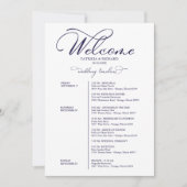 の結婚週末の日程エレガント 招待状 (正面)