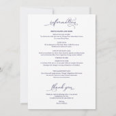 の結婚週末の日程エレガント 招待状 (裏面)