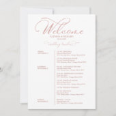 の結婚週末の日程エレガント 招待状 (正面)