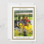 の結婚週末アクティビティゴルフ招待状金ゴールド&ホワイト 招待状 (裏面)