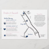 の結婚週末ウェルカムマップカード – Kiersten用 (裏面)