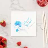 の結婚野花アートブルー紙ナプキン スタンダードカクテルナプキン (インサイチュ)