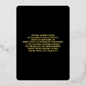 の結婚金ゴールドエレガント背景フローラ金箔 箔招待状 (裏面)