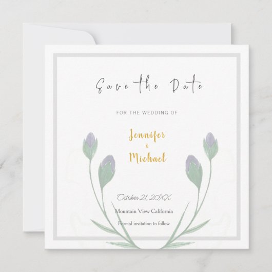 の結婚金ゴールドカラー書道台本の日付を保存 (正面)