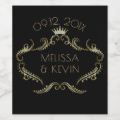 の結婚金ゴールドクラウンフレーム ワインラベル (シングルラベル)