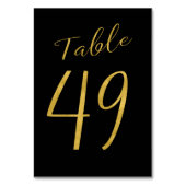 の結婚金ゴールドグリッター黒エレガントテーブル番号 テーブルナンバー (裏面)
