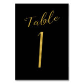 の結婚金ゴールドグリッター黒エレガントテーブル番号 テーブルナンバー (裏面)