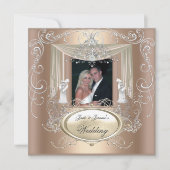 の結婚金ゴールドコーヒークリームシルバ華美ー 招待状 (正面)