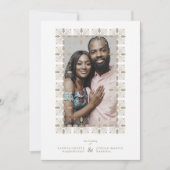 の結婚金ゴールドファンシーオーナメントレース効モダン果 招待状 (正面)