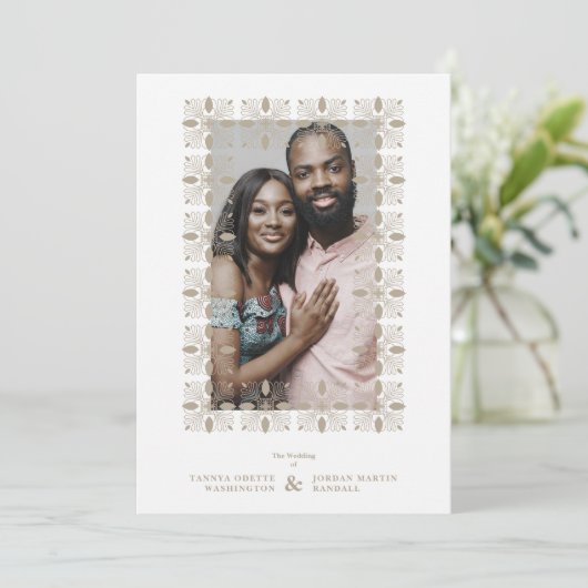 の結婚金ゴールドファンシーオーナメントレース効モダン果 招待状 (スタンド正面)