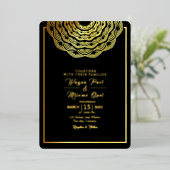 の結婚金ゴールドフォイル招待カードデザイン 箔招待状 (立ち正面)