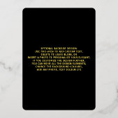 の結婚金ゴールドフォイル招待カードデザイン 箔招待状 (裏面)