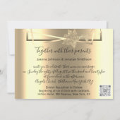 の結婚金ゴールドフレフェイクームQRコードフローラ 招待状 (裏面)