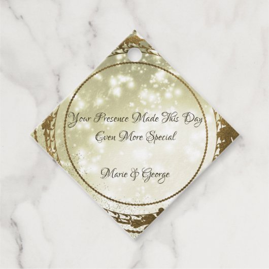 の結婚金ゴールドメッセージカード フェイバータグ (正面)