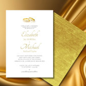 の結婚金ゴールドリングや輪リハエレガントーサルディナー 招待状
