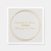 の結婚金ゴールド効果を持つ名前 スタンダードカクテルナプキン (正面)