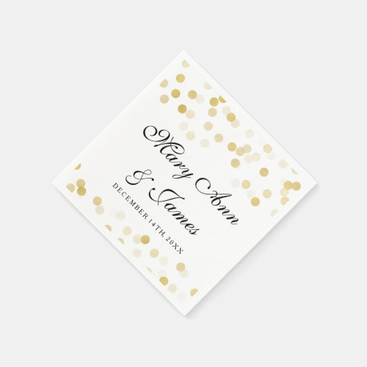 の結婚金フェイク箔グリッター灯 スタンダードカクテルナプキン (角)