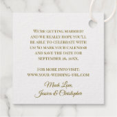 の結婚鉛筆で日付をフリリー保存エレガント フェイバータグ (裏面)