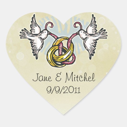 の結婚鐘の音 ハートシール (正面)