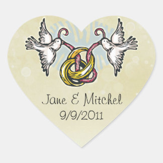 の結婚鐘の音 ハートシール