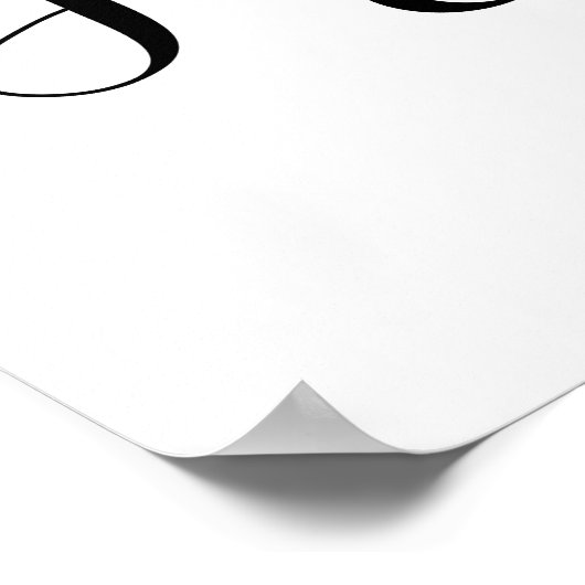 の結婚開いたバーサイン白黒 ポスター (角)