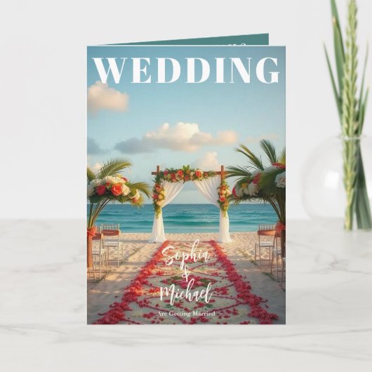 の結婚雑誌は全て一つのビーチ 招待状 (正面)