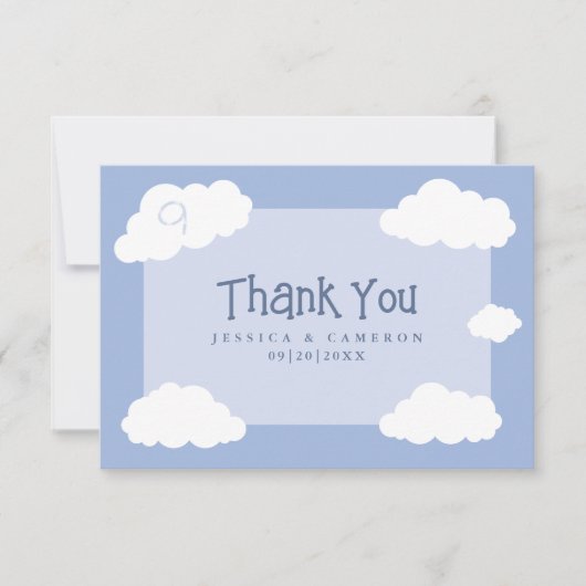 の結婚雲9かわいいお洒落おもしろいギフトユニーク サンキューカード (正面)