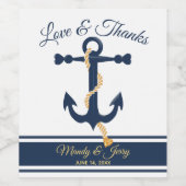 の結婚青いかりワパーソナライズされたインラベル ワインラベル (シングルラベル)