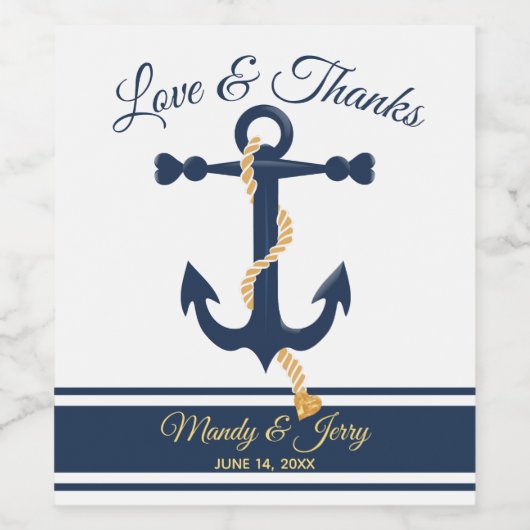 の結婚青いかりワパーソナライズされたインラベル ワインラベル (シングルラベル)