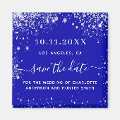 の結婚青い銀王室のは日付の磁石を保存する マグネット (正面)