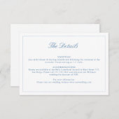 の結婚青鮮やかクレストモノグラム詳細カード 招待状 (正面/裏面)