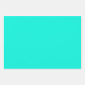 の結婚青/ティール（緑がかった色）旋回と青結婚の渦無地の ラッピングペーパーシート (正面3)