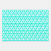 の結婚青/ティール（緑がかった色）旋回と青結婚の渦無地の ラッピングペーパーシート (正面)