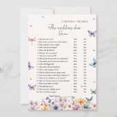 の結婚靴ゲームガーデンバタフライパーティーゲームカード 案内状 (正面)