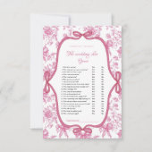 の結婚靴本ストーリーブライダルシャワーゲームカード 招待状 (正面)