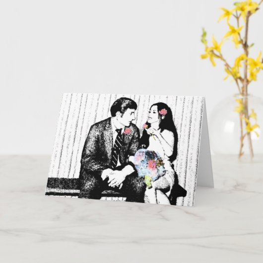 の結婚願い カード (黄色い花)