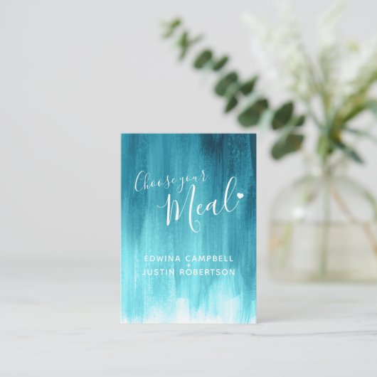 の結婚食事の選択アクアティール(緑がかった色)アートエンクロージャカード エンクロージャーカード (スタンド正面)