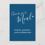 の結婚食事の選択スクリプト文字ブルーエンクロージャ エンクロージャーカード (正面)