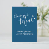 の結婚食事の選択スクリプト文字ブルーエンクロージャ エンクロージャーカード (スタンド正面)