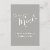 の結婚食事オプションのスクリプト文字灰色の囲い エンクロージャーカード (正面)