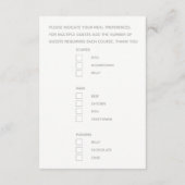 の結婚食事オプションのスクリプト文字灰色の囲い エンクロージャーカード (裏面)