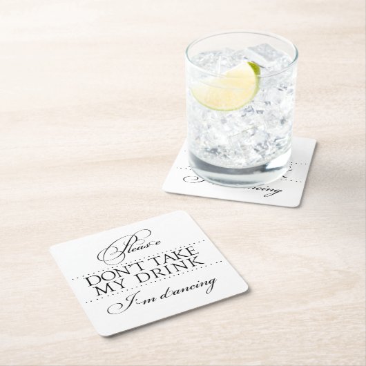 の結婚飲み物用コースターは飲まないで下さい スクエアペーパーコースター (インサイチュ)